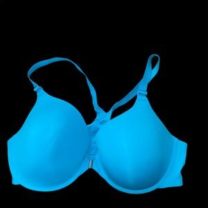 CUTE BLUE Soma Womens Size 42D front close, full coverage racerback SOMA bra.